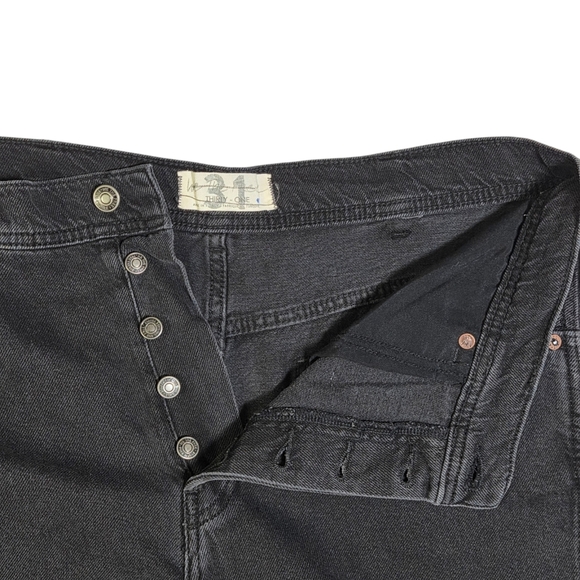 We The Free Ollie Extreme Wide Leg Distressed Denim Washed Black Size 31 NWT - Picture 10 of 15